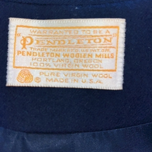 Vintage Pendleton Navy Blue 100% Wool Made in USA Blazer Suit Jacket - Picture 5 of 6
